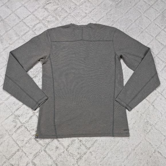 Mountain Hardwear Shirt Men's S Gray Trekkin Thermal Henley Wick. Q Hiking - Picture 8 of 10